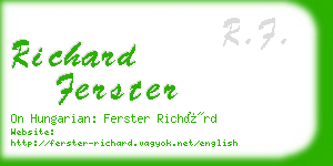 richard ferster business card